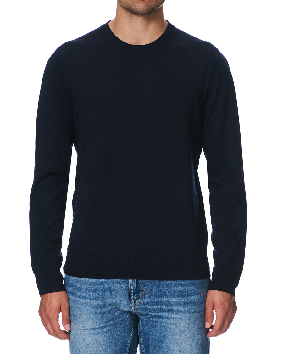 Men | Sweaters & Knitwear | Filippa K | Merino Round Neck Sweater Navy