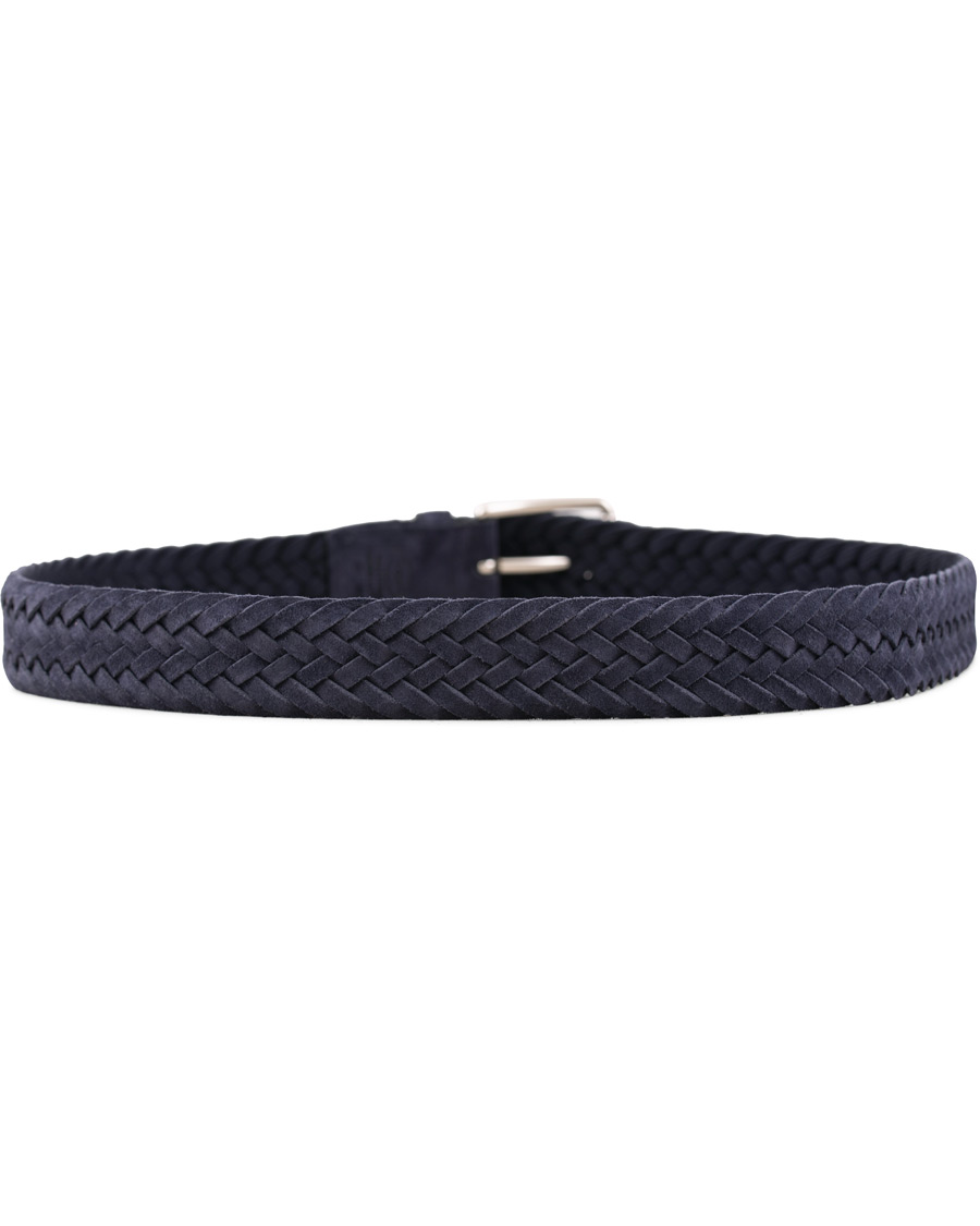 Men | Tod's Intreccio Woven Belt Midnight Blue Suede | Tod's | Intreccio Woven Belt Midnight Blue Suede