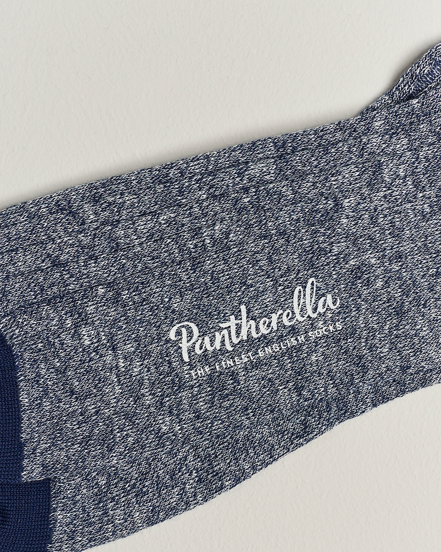 Men | Underwear & Socks | Pantherella | Hamada Linen/Cotton/Nylon Sock Indigo