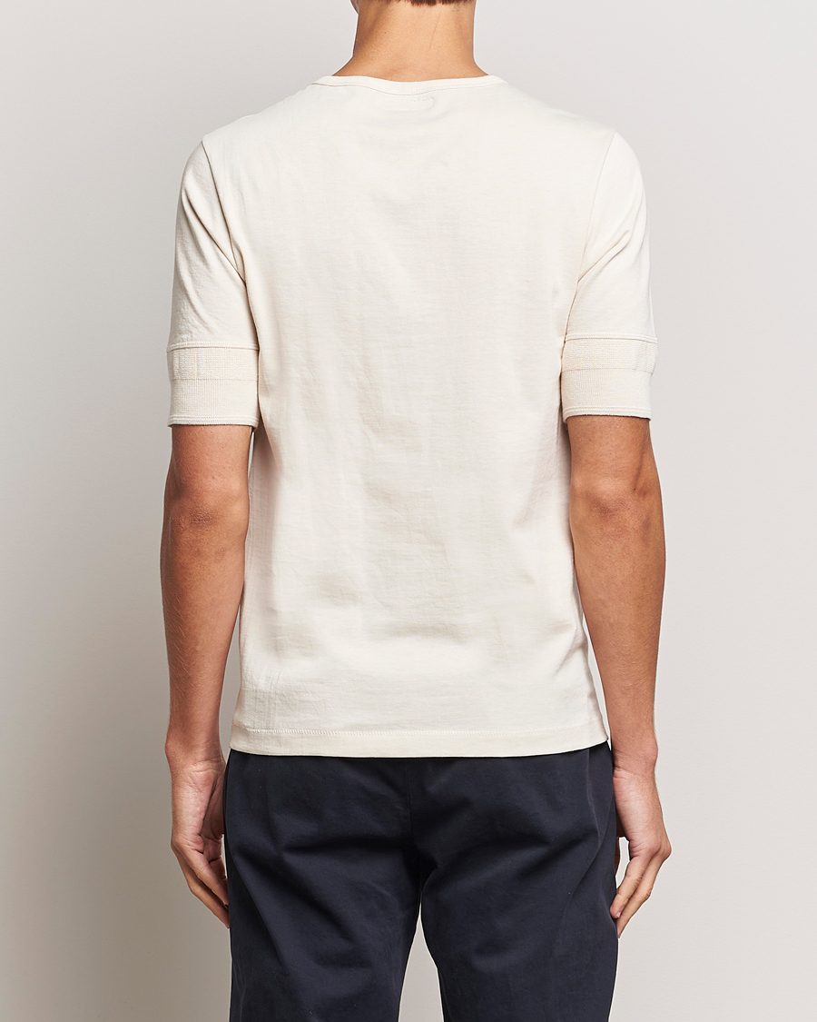Men | Sweaters & Knitwear | Merz b. Schwanen | Short Sleeve Organic Cotton Henley Nature