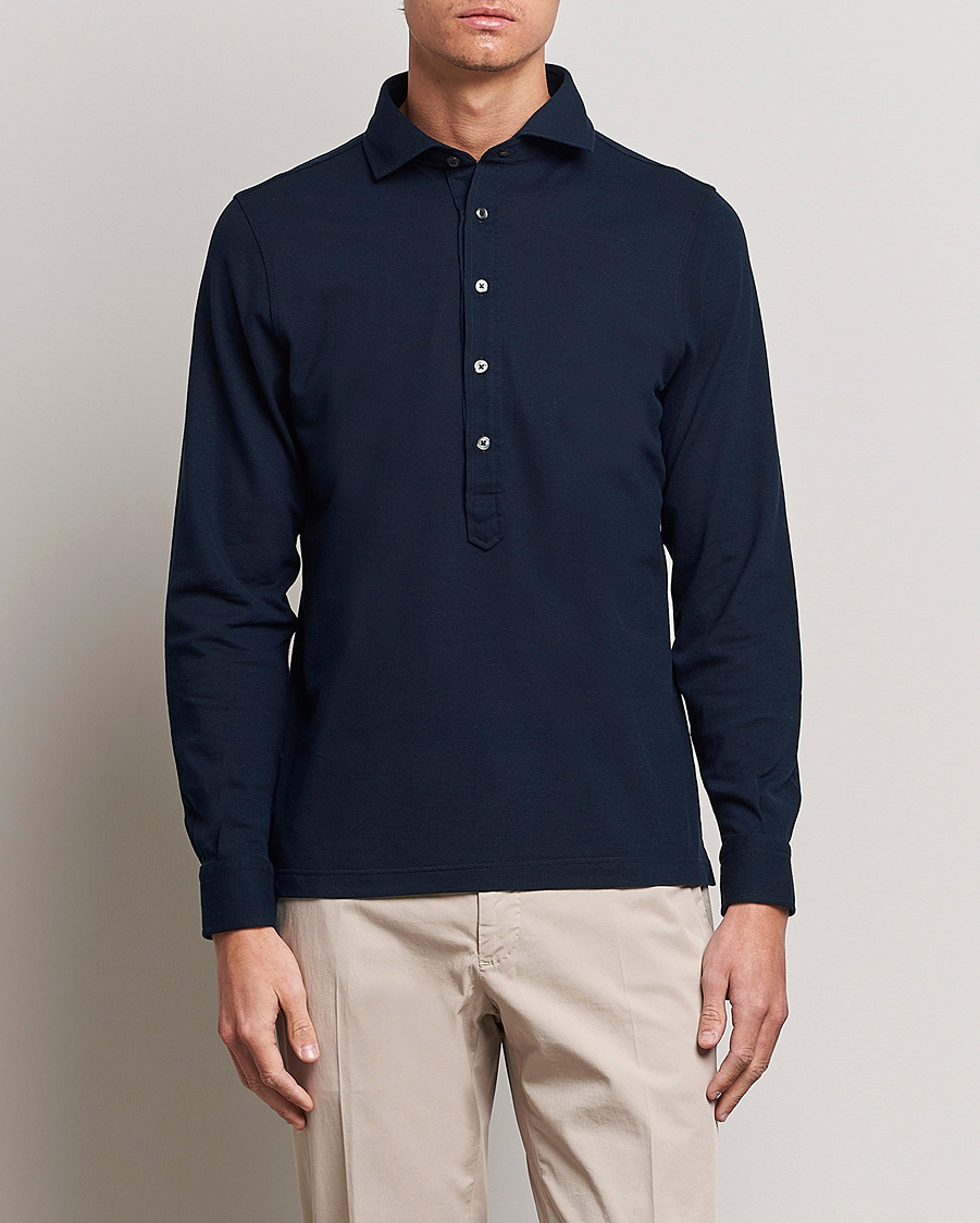 Men | Shirts | Gran Sasso | Popover Shirt Navy