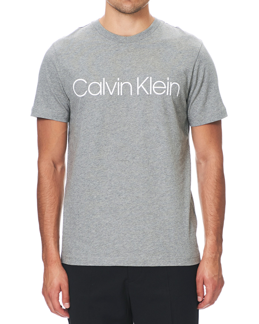 Men | T-Shirts | Calvin Klein | Front Logo Tee Mid Grey Heather