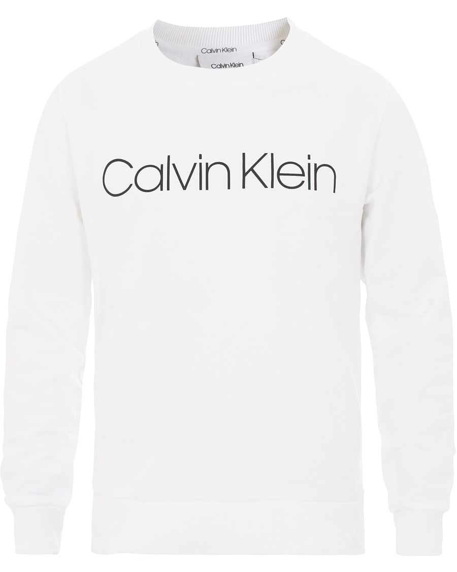 Men | Sweaters & Knitwear | Calvin Klein | Front Logo Sweatshirt White