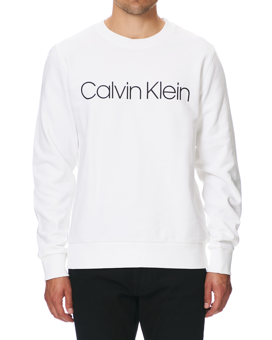 Men | Sweaters & Knitwear | Calvin Klein | Front Logo Sweatshirt White