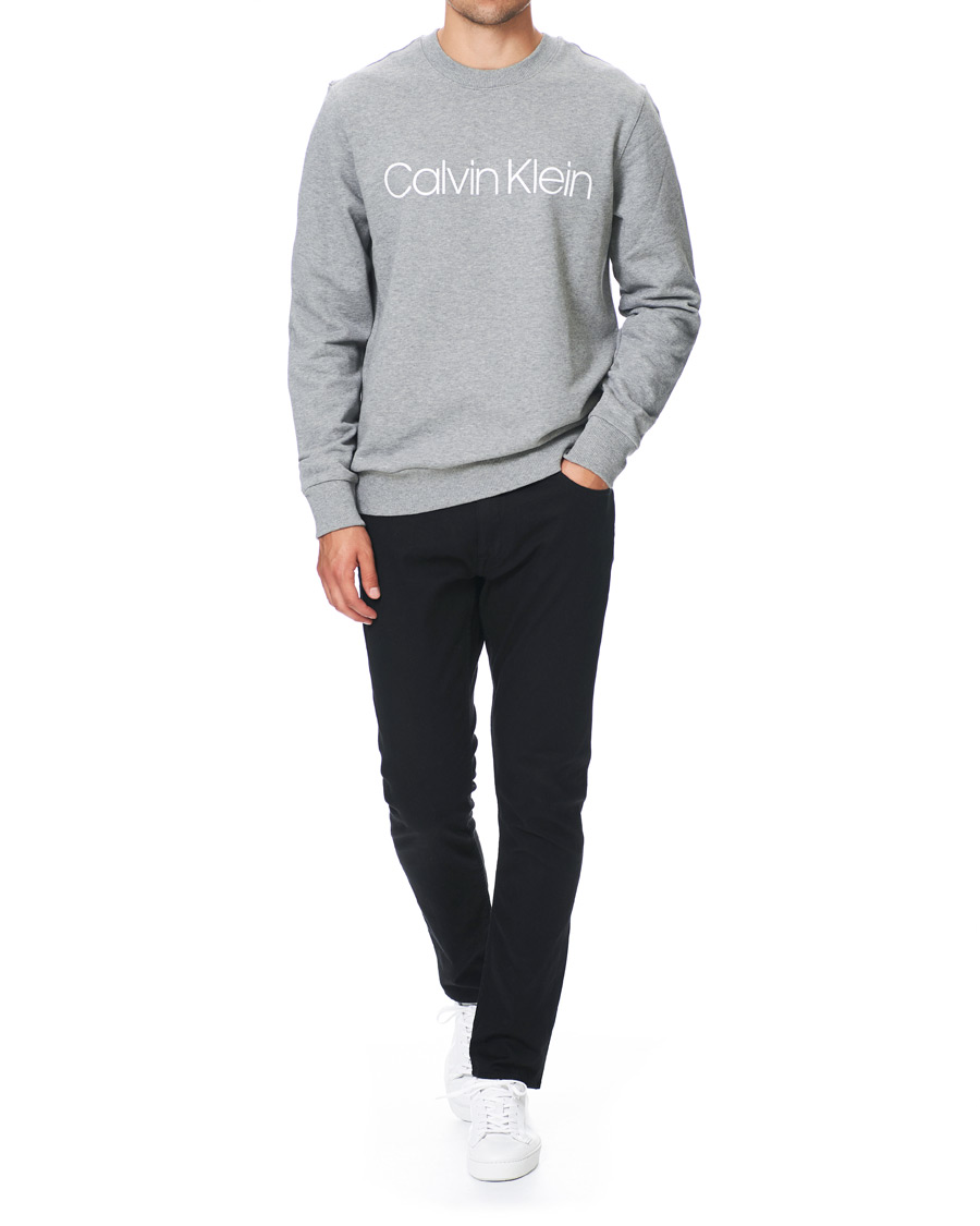 Men | Sweaters & Knitwear | Calvin Klein | Front Logo Sweatshirt Mid Grey Heather
