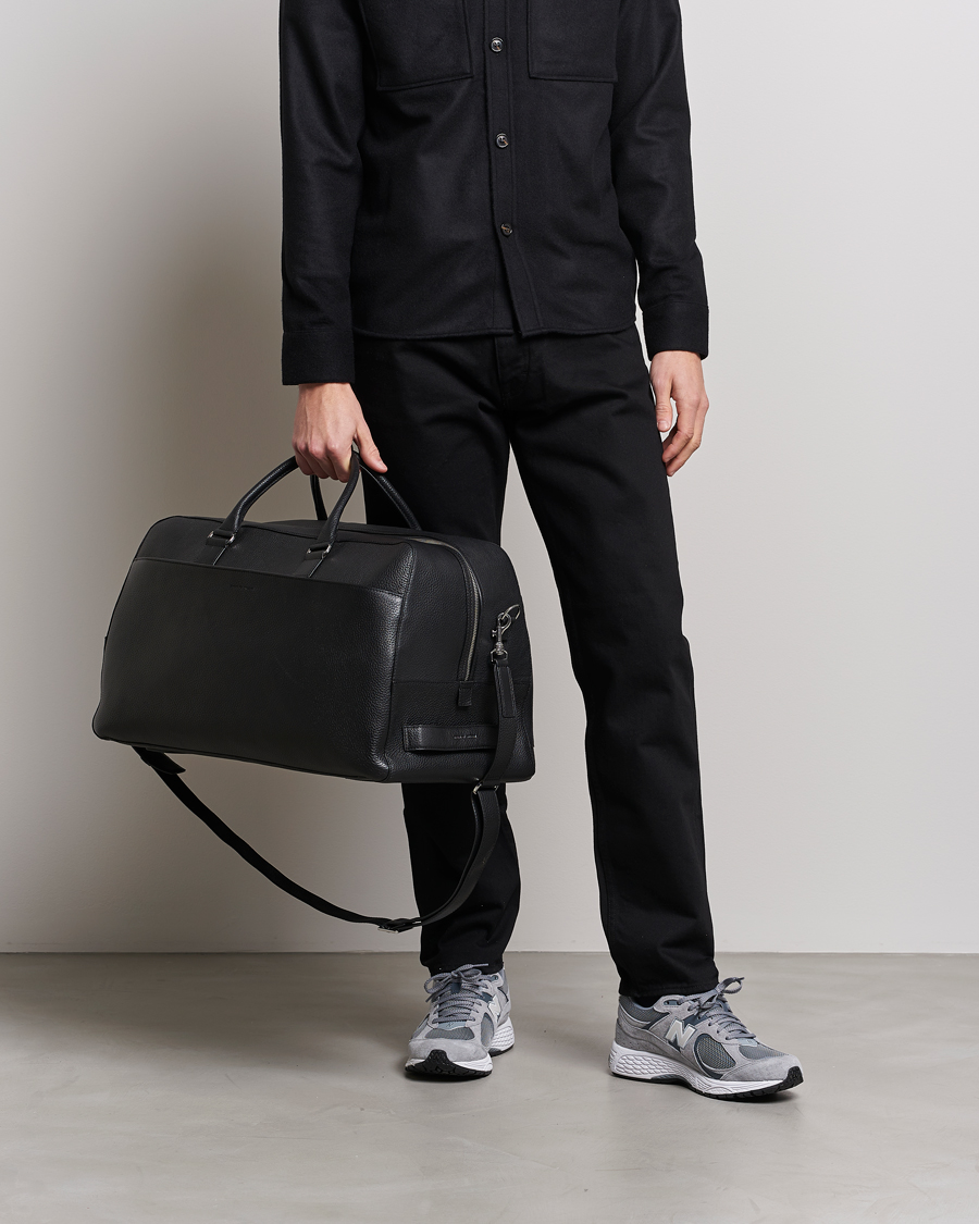 Men | Bags | Tiger of Sweden | Brome Grained Leather Weekendbag Black