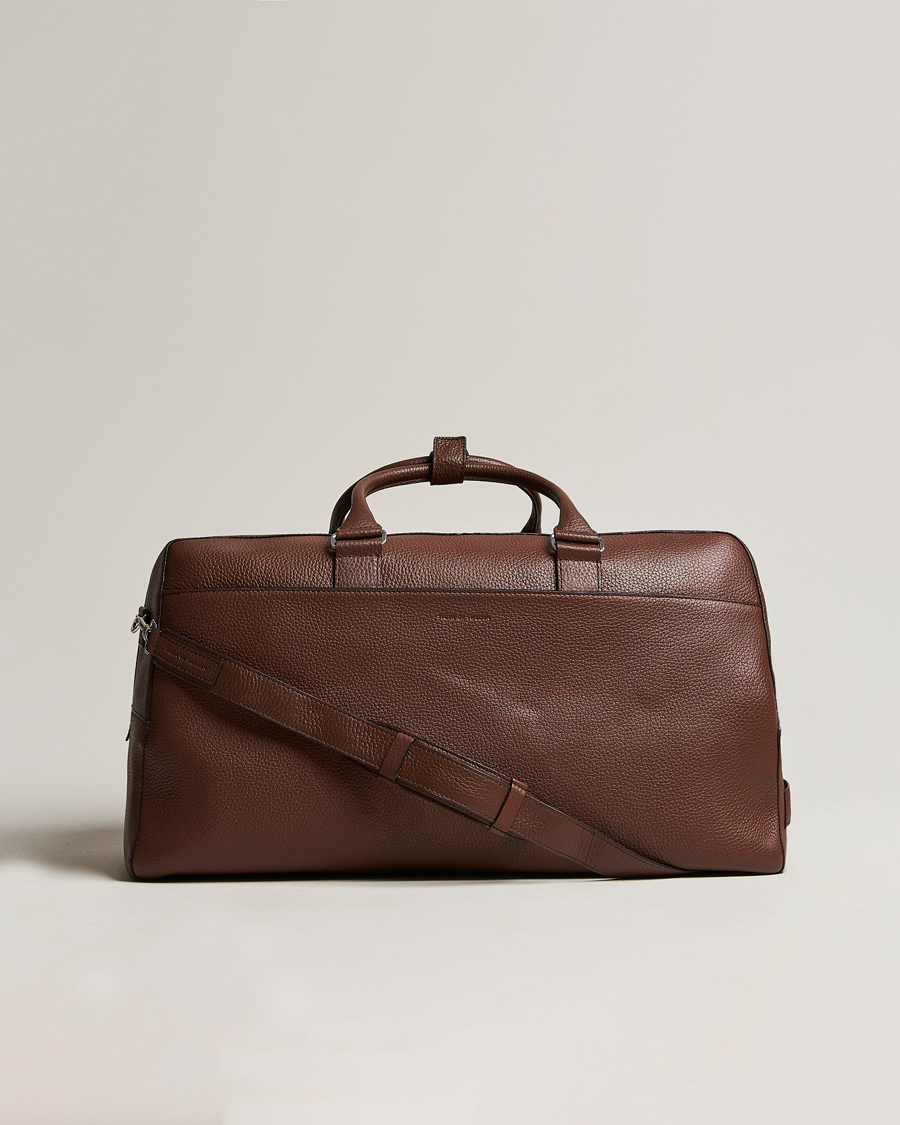 Men | Bags | Tiger of Sweden | Brome Grained Leather Weekendbag Brown