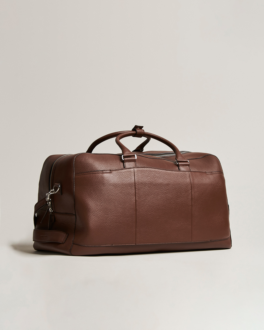 Men | Bags | Tiger of Sweden | Brome Grained Leather Weekendbag Brown