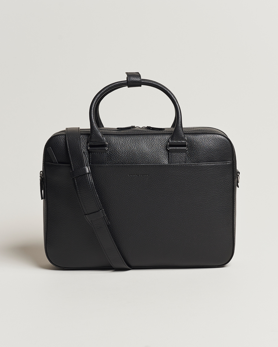 Men | Bags | Tiger of Sweden | Burin Grained Leather Breifcase Black