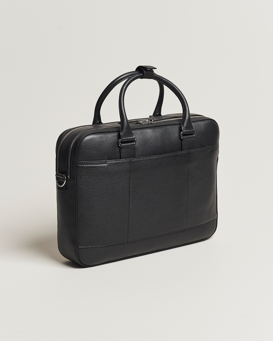Men | Bags | Tiger of Sweden | Burin Grained Leather Breifcase Black