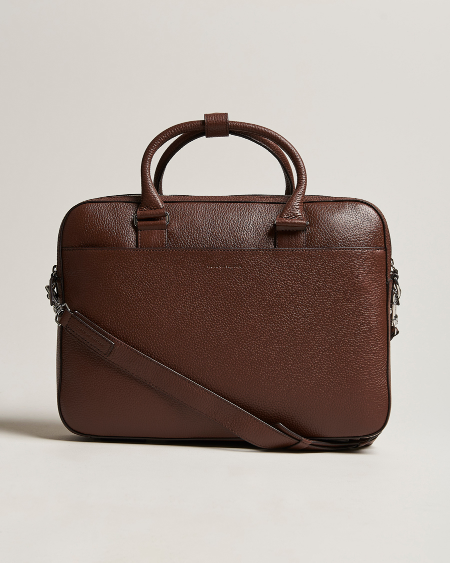 Men | Bags | Tiger of Sweden | Burin Grained Leather Briefcase Brown