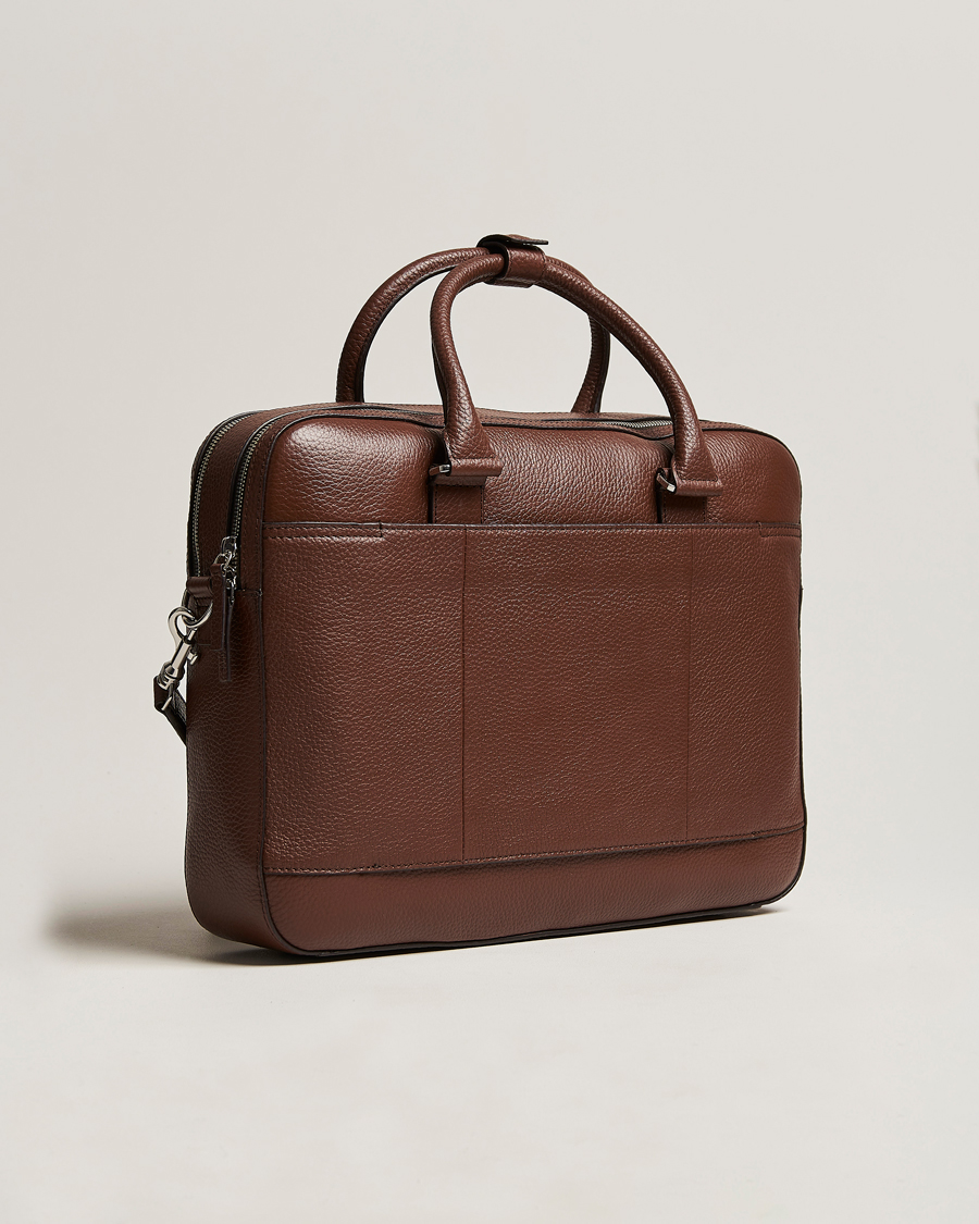 Men | Bags | Tiger of Sweden | Burin Grained Leather Briefcase Brown