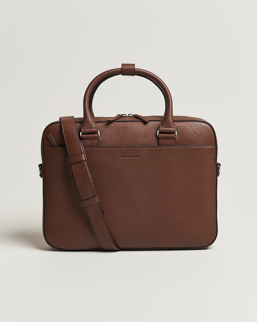 Men | Bags | Tiger of Sweden | Bosun Grained Leather Briefcase Brown