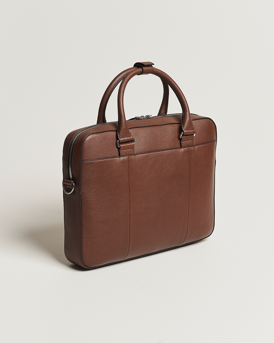 Men | Bags | Tiger of Sweden | Bosun Grained Leather Briefcase Brown