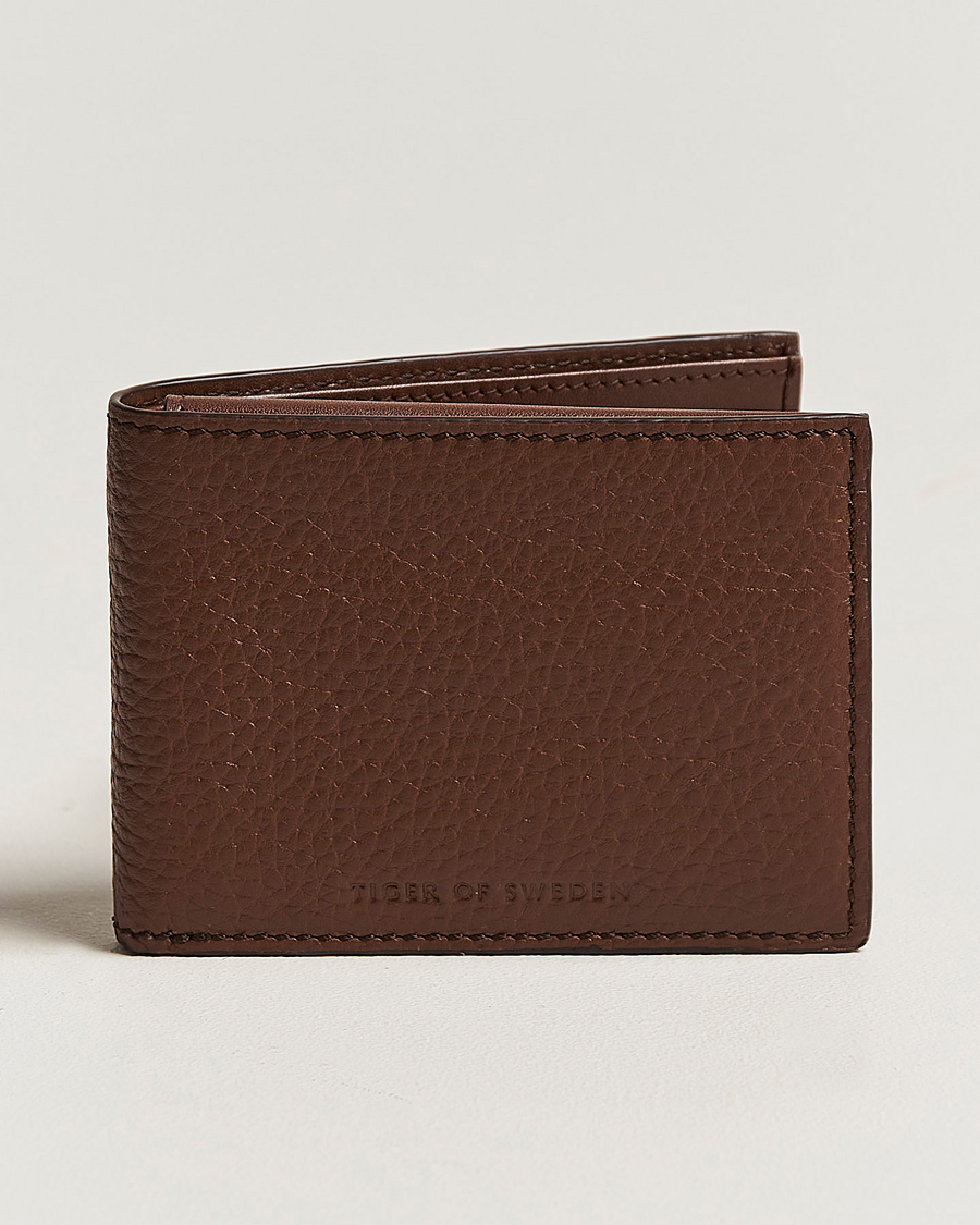 Men | Wallets | Tiger of Sweden | Wrene Grained Leather Wallet Brown