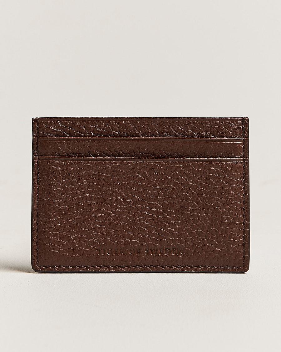 Men | Wallets | Tiger of Sweden | Wake Grained Leather Cardholder Brown
