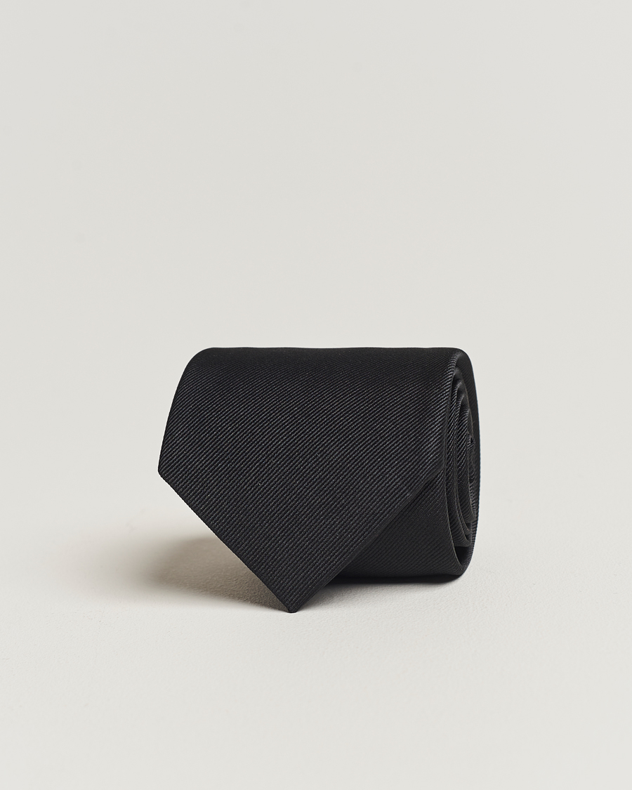 Men | Ties | Amanda Christensen | Plain Classic Tie 8 cm Black