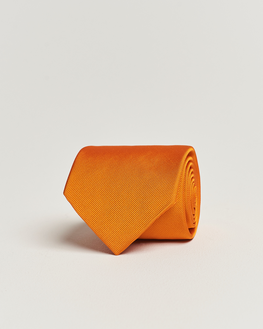 Men | Ties | Amanda Christensen | Plain Classic Tie 8 cm Orange