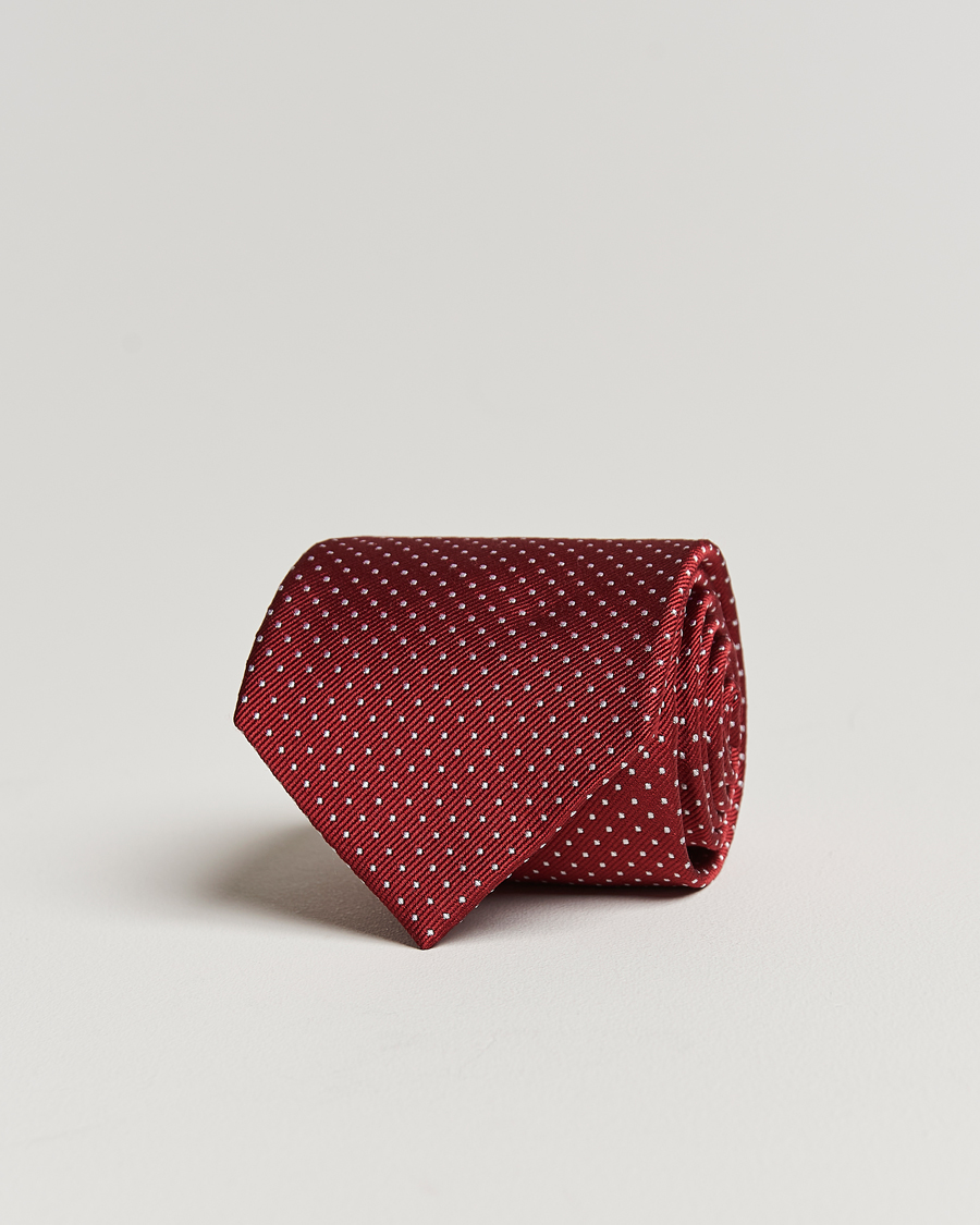 Men | Ties | Amanda Christensen | Micro Dot Classic Tie 8 cm Wine/White