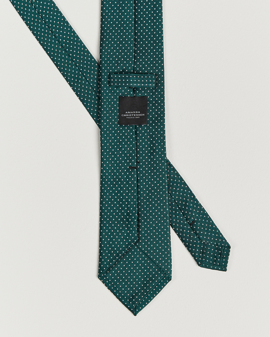 Men | Ties | Amanda Christensen | Micro Dot Classic Tie 8 cm Green/White