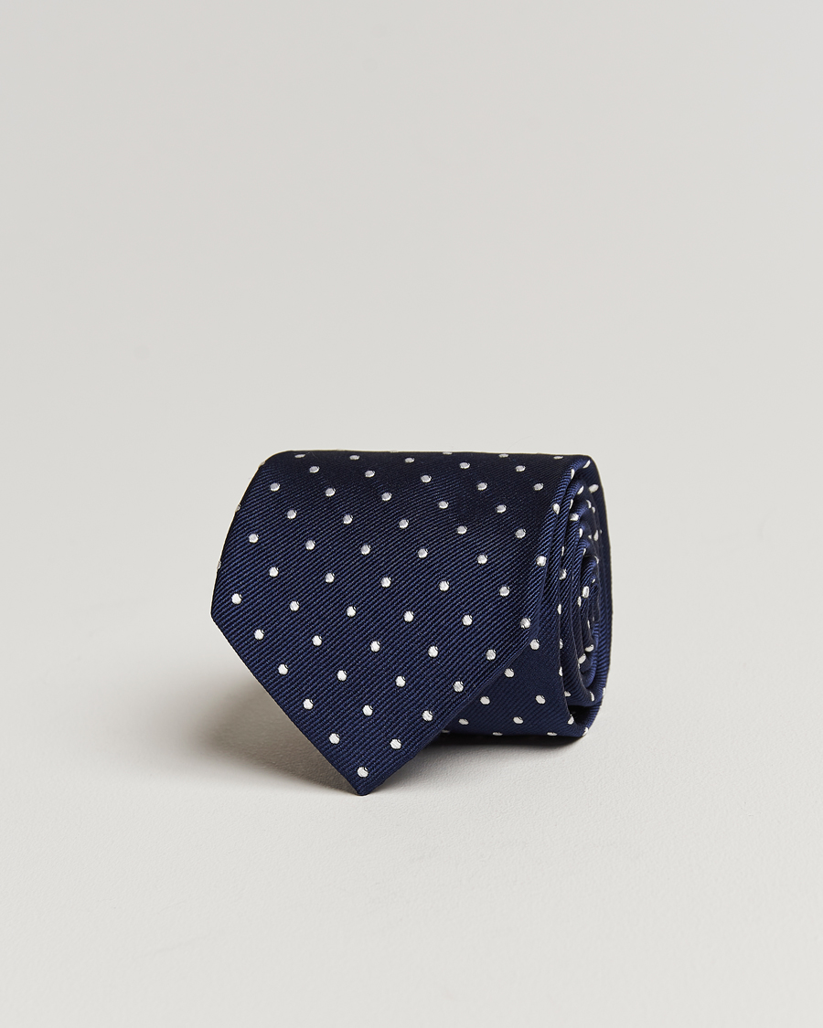 Men | Ties | Amanda Christensen | Dot Classic Tie 8 cm Navy/White