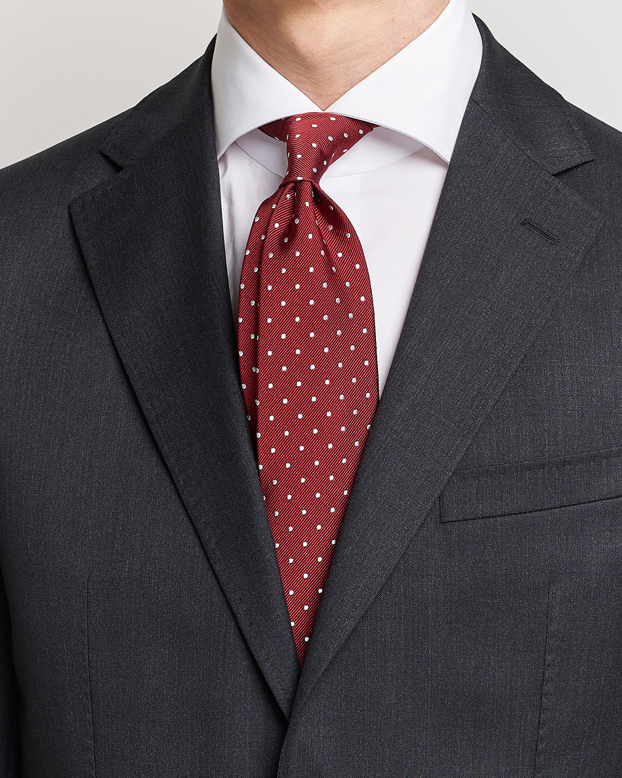 Men | Ties | Amanda Christensen | Dot Classic Tie 8 cm Wine/White