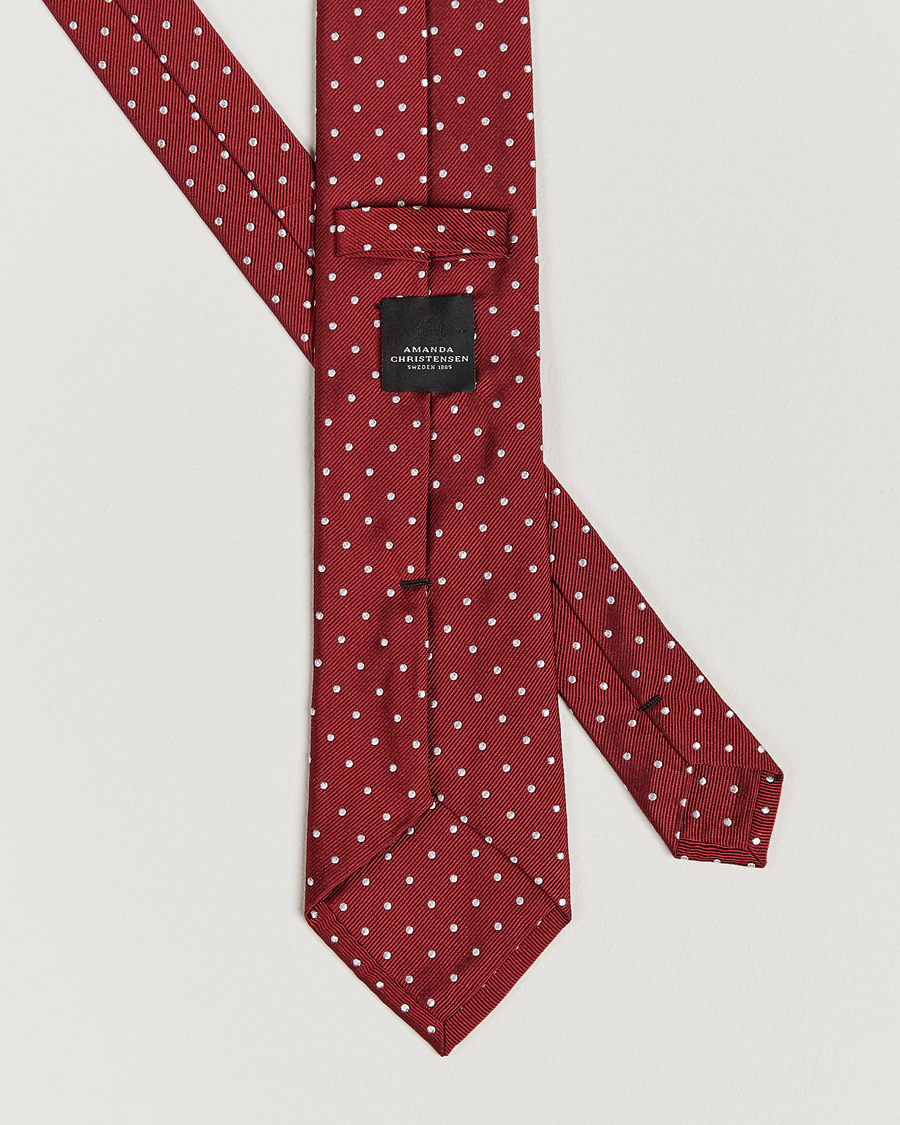 Men | Ties | Amanda Christensen | Dot Classic Tie 8 cm Wine/White