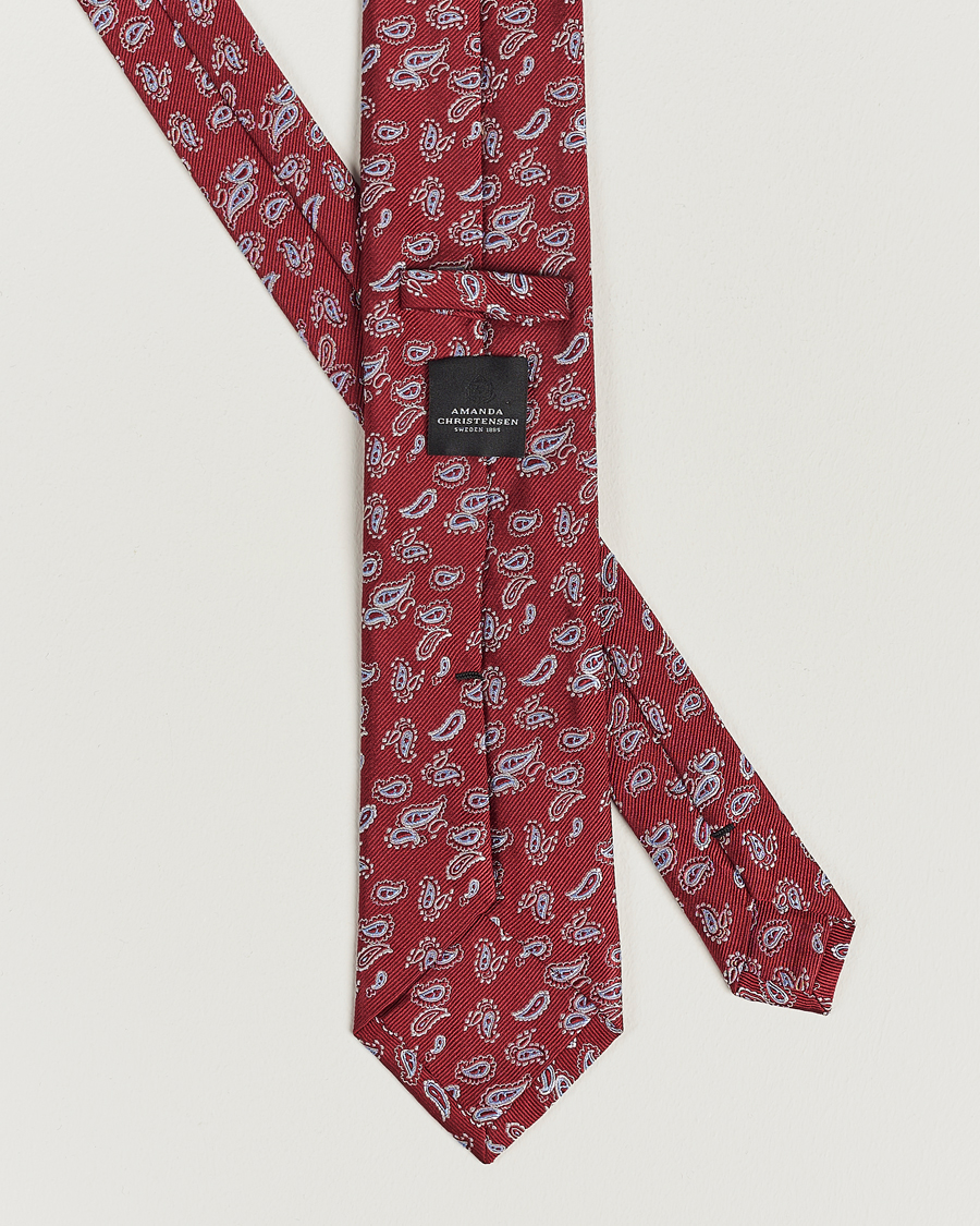 Men | Ties | Amanda Christensen | Paisley Woven Silk Tie 8 cm Wine Red