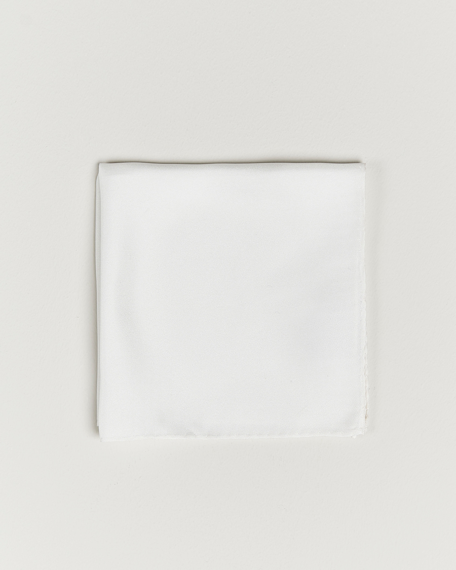 Men | Pocket Squares | Amanda Christensen | Handkercheif Silk White