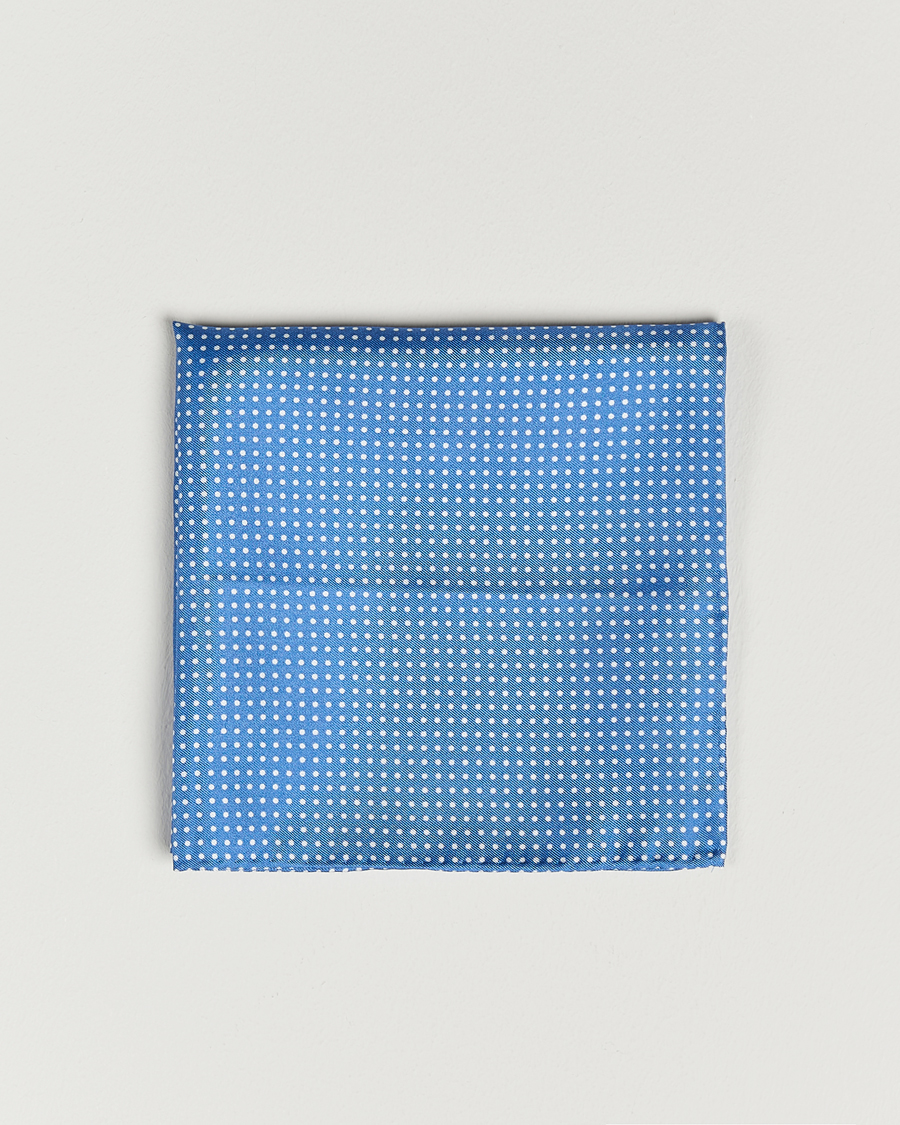Men | Pocket Squares | Amanda Christensen | Handkerchief Dot Silk Sky Blue
