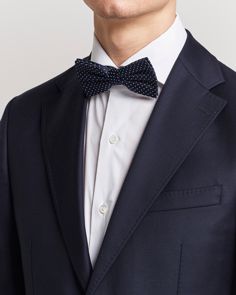 Men | Amanda Christensen Micro Dot Pre Tie Silk Navy | Amanda Christensen | Micro Dot Pre Tie Silk Navy