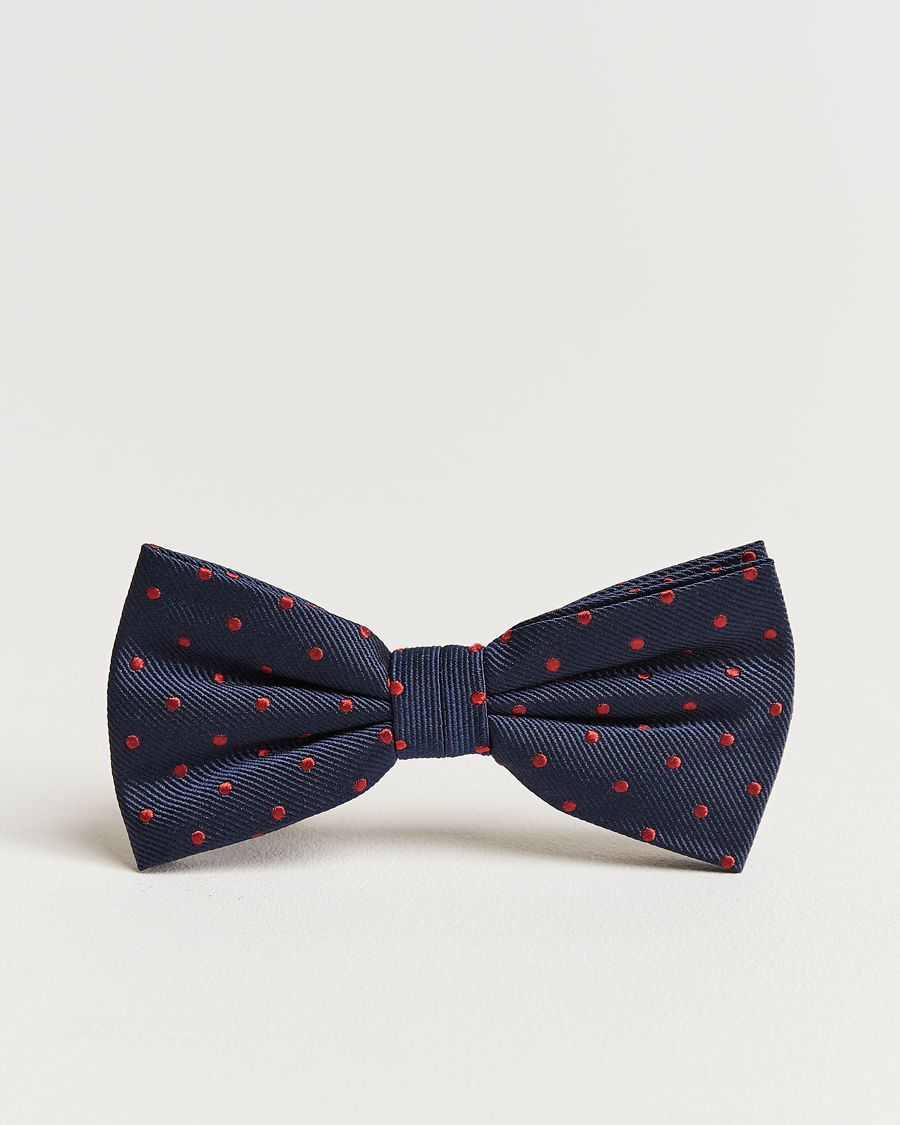 Men | Amanda Christensen Dot Pre Tie Silk Navy/Wine | Amanda Christensen | Dot Pre Tie Silk Navy/Wine