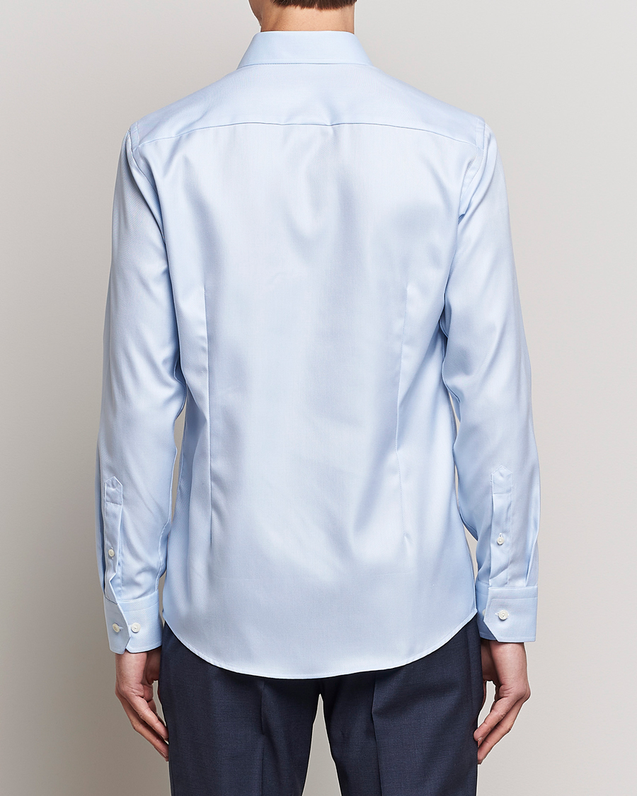 Men | Shirts | Eton | Slim Fit Textured Twill Shirt Blue