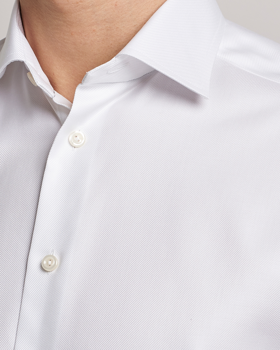 Men | Shirts | Eton | Slim Fit Textured Twill Shirt White