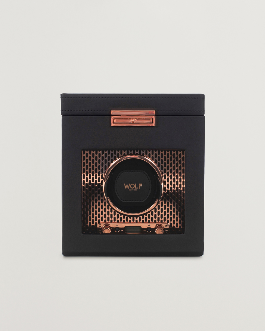 Men | Watch & Jewellery Boxes | WOLF | Axis Single Winder with Storage Copper