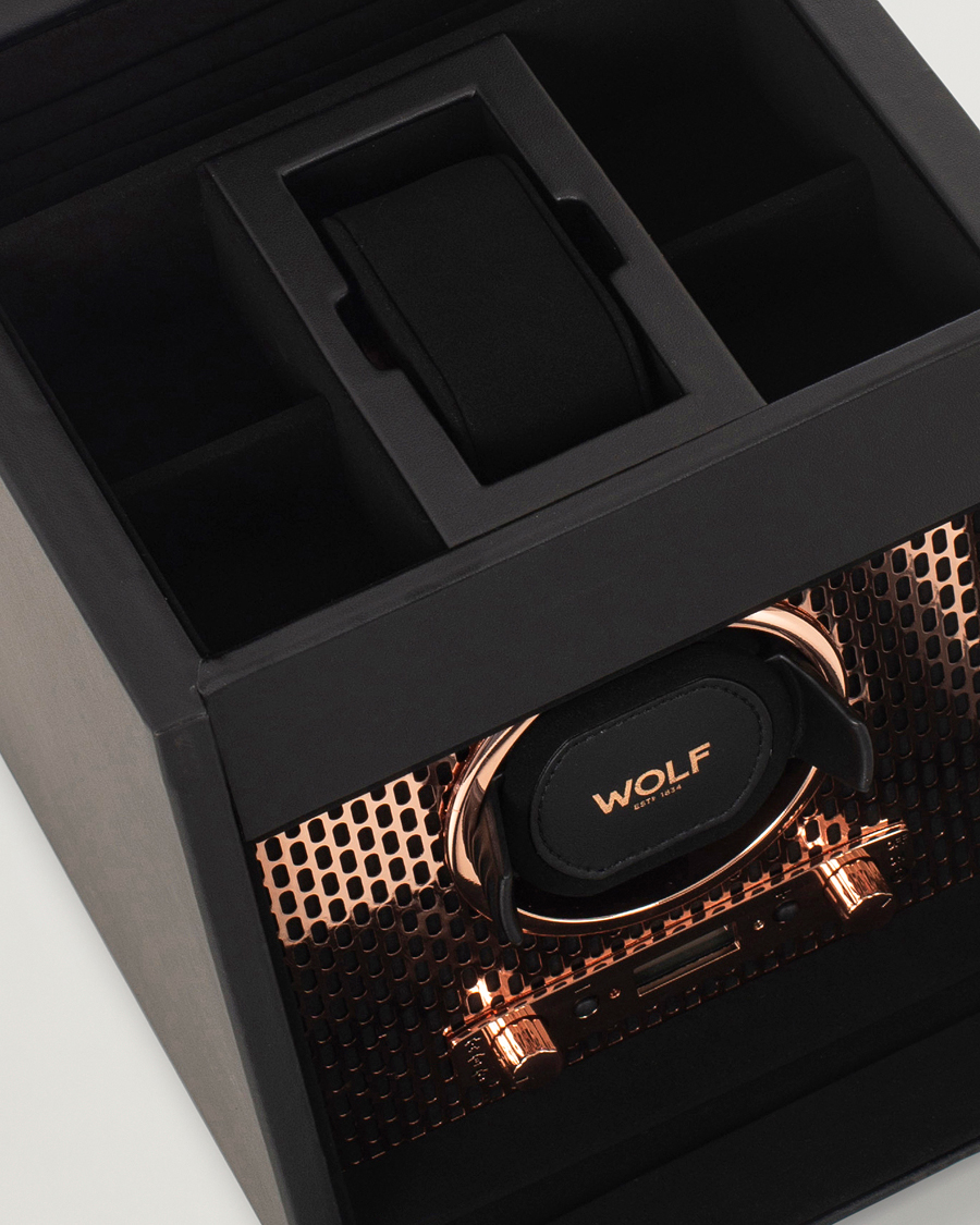 Men | Watch & Jewellery Boxes | WOLF | Axis Single Winder with Storage Copper