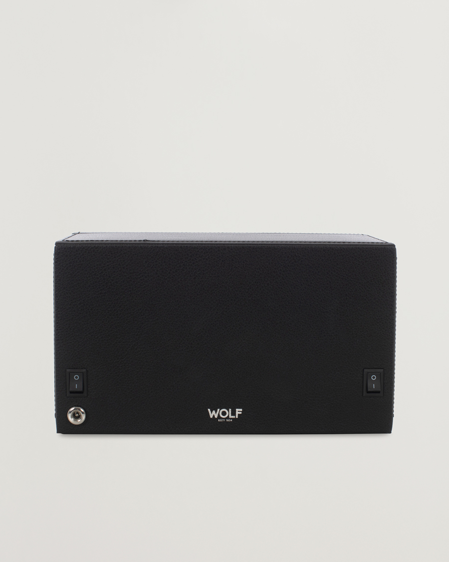 Men | Watch & Jewellery Boxes | WOLF | Cub Double Winder With Cover Black