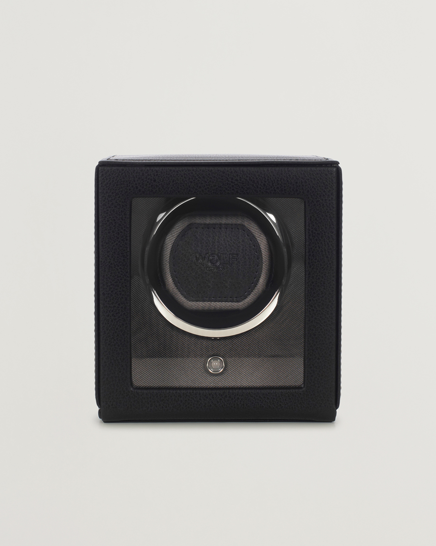 Men | Watch & Jewellery Boxes | WOLF | Cub Single Winder With Cover Black