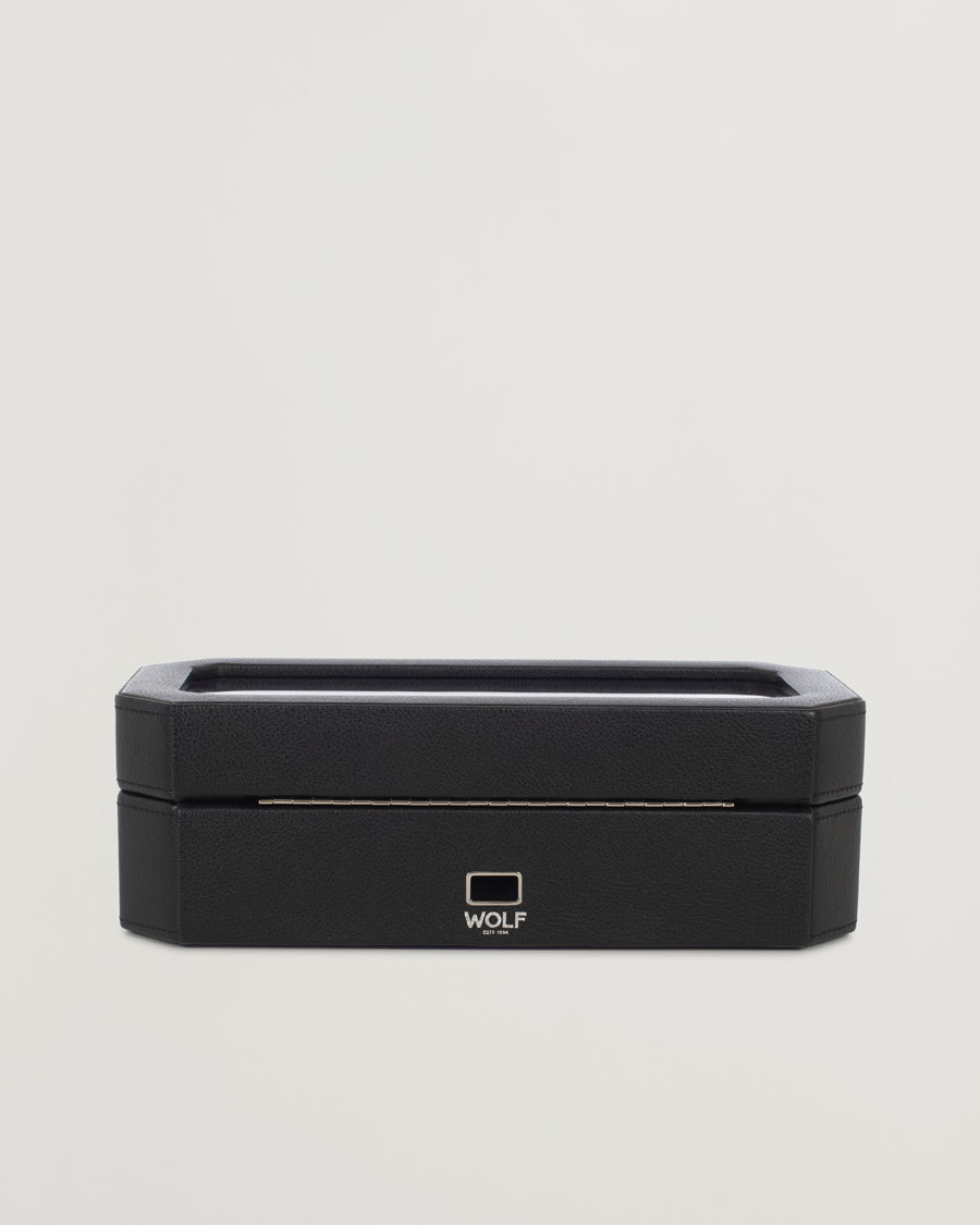 Men | Watch & Jewellery Boxes | WOLF | Windsor 5 Piece Watch Box Black Purple