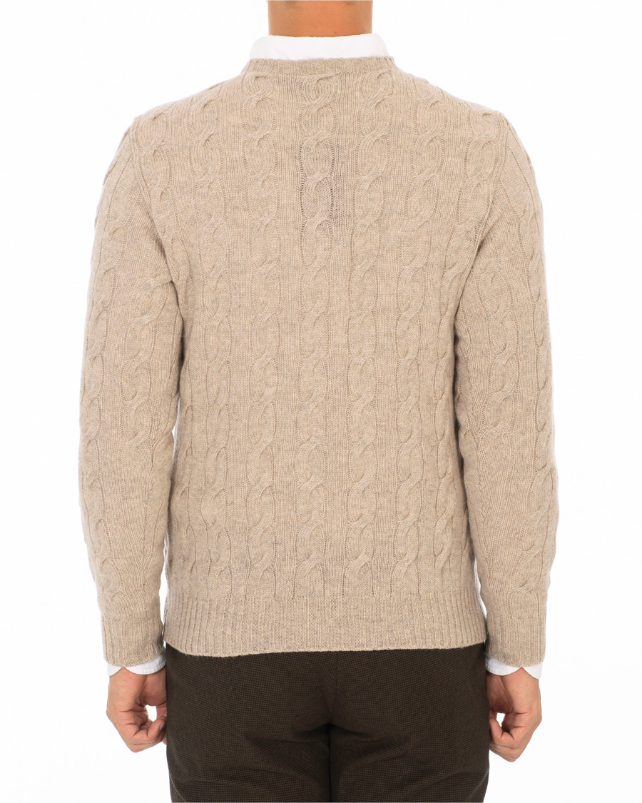 Men | Sweaters & Knitwear | Ralph Lauren Purple Label | Cashmere Cable Knit Oat Melange