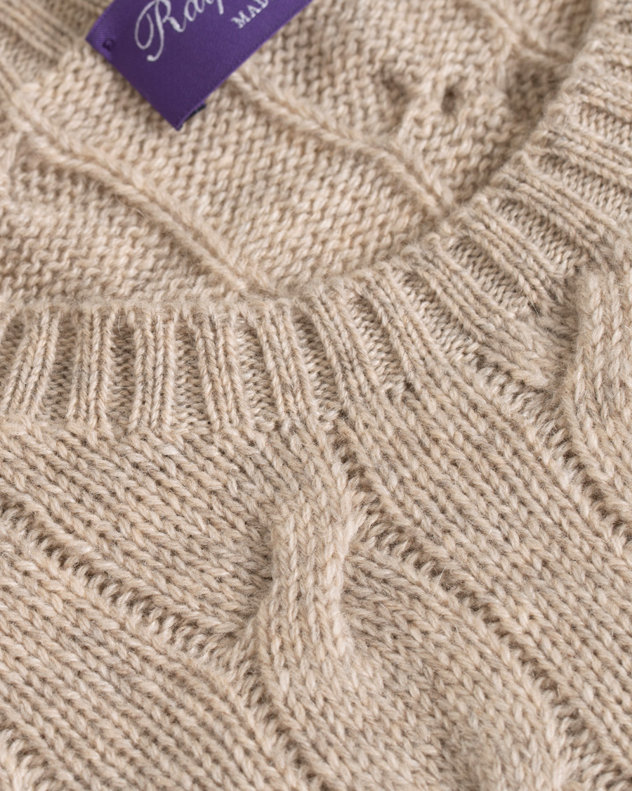 Men | Sweaters & Knitwear | Ralph Lauren Purple Label | Cashmere Cable Knit Oat Melange