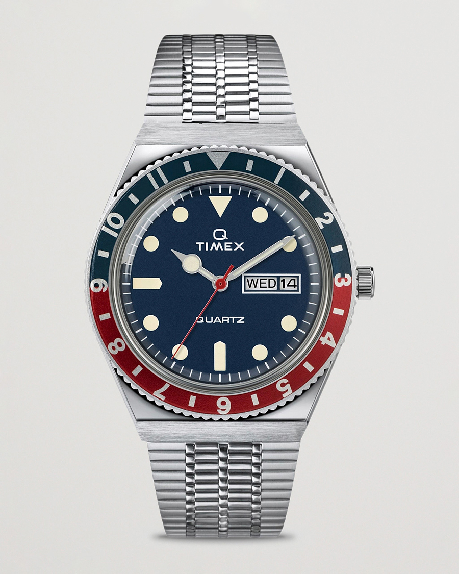 Men | Timex Q Reissue 1979 Silver/Blue Dial | Timex | Q Reissue 1979 Silver/Blue Dial