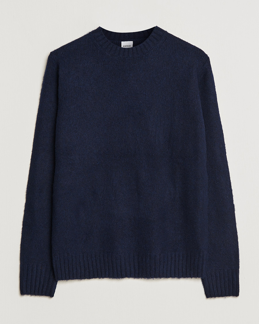 Men | Sweaters & Knitwear | Aspesi | Brushed Shetland Sweater Navy