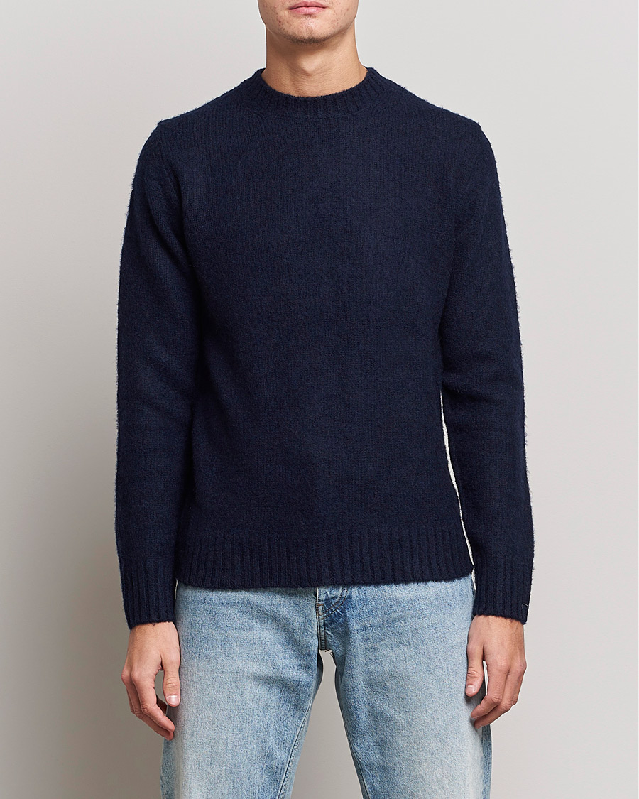Men | Sweaters & Knitwear | Aspesi | Brushed Shetland Sweater Navy