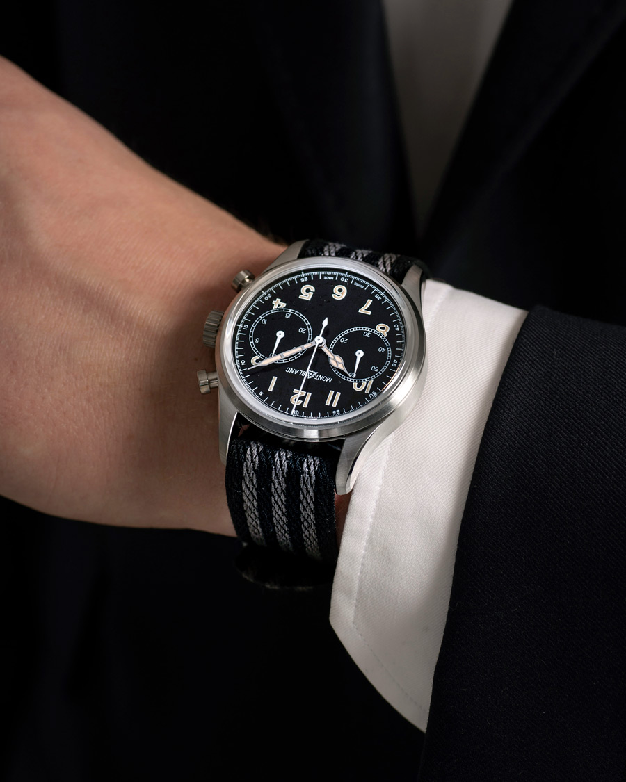 Men | Montblanc 1858 Steel Automatic Chronograph 42mm Black Dial | Montblanc | 1858 Steel Automatic Chronograph 42mm Black Dial