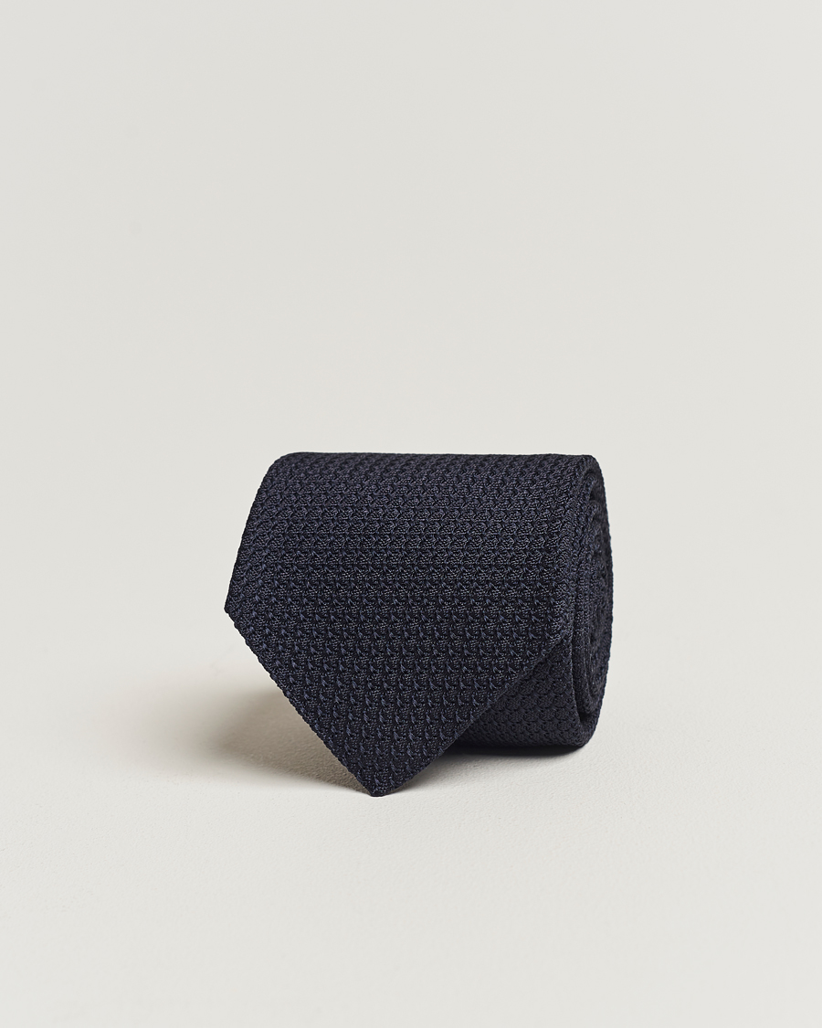 Men | Ties | Amanda Christensen | Silk Grenadine 8 cm Tie Navy