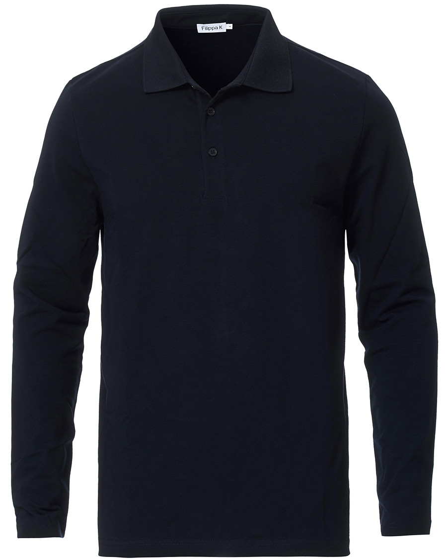 Men | Sweaters & Knitwear | Filippa K | Luke Lycra Poloshirt Navy