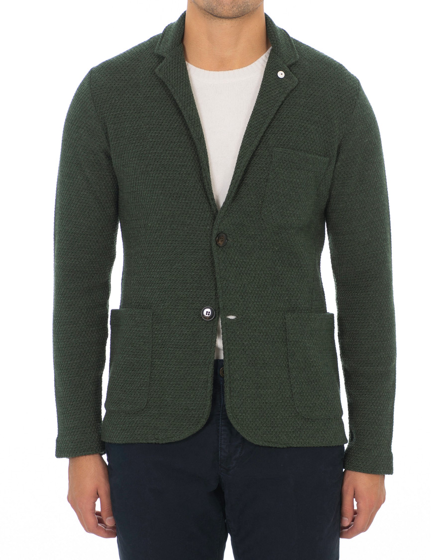 Men | Blazers | L.B.M. 1911 | Knitted Cardigan Blazer Green