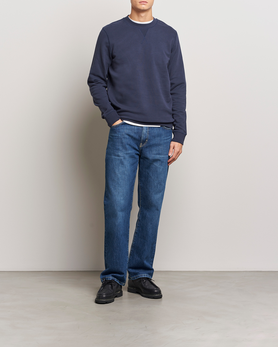Men | Sweaters & Knitwear | Sunspel | Loopback Sweatshirt Navy