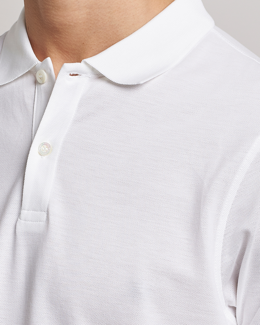 Men | Polo Shirts | Sunspel | Short Sleeve Pique Polo White
